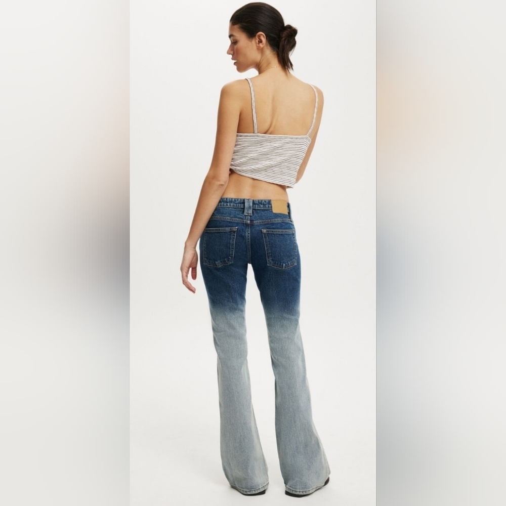 Cotton on low‎ rise bootcut ombre blue jeans size 36 brand new